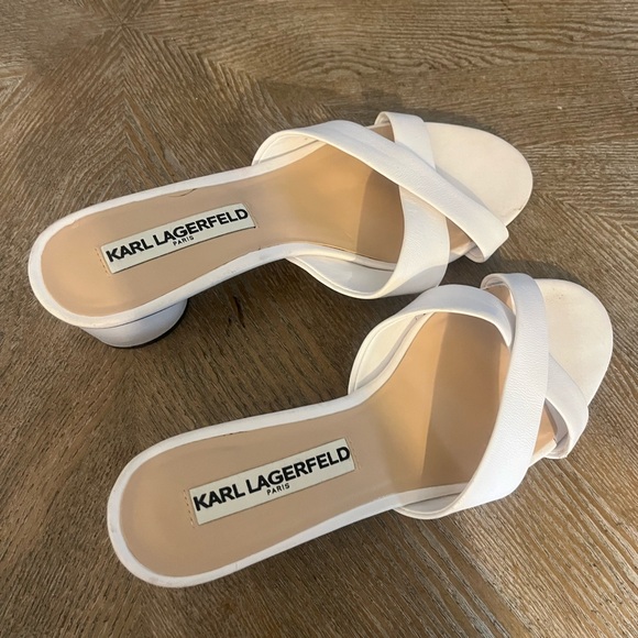 Karl Lagerfeld Paris White Short block heels - Picture 4 of 4